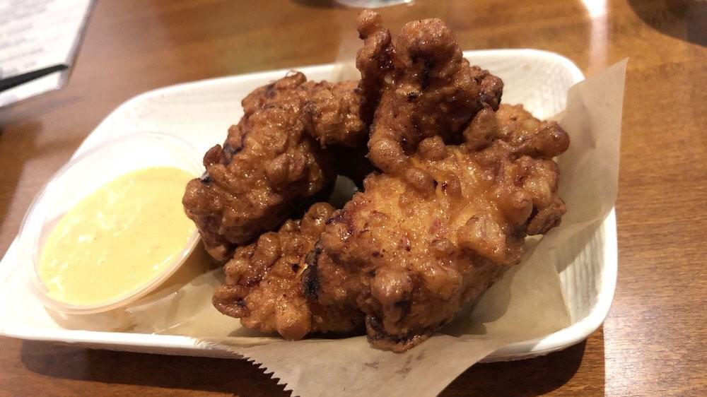 Chicken Karaage · Japanese Style Chicken Nuggets. Choice of Spicy Aioli or Wasabi Ranch Dipping.