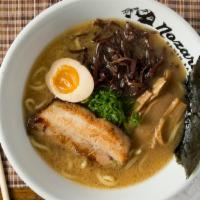 Tonkotsu Heights · Classic Pork Ramen. Your Choice of Protein, Bamboo Shoots, Green Onions, Black Mushrooms, Ro...