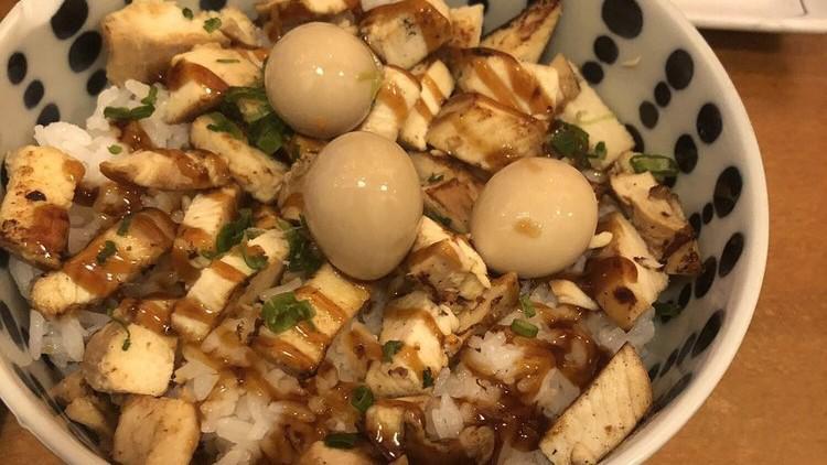 Teriyaki Bowl · Your Choice of Protein on the Rice. Green onions, Quail Eggs, Teriyaki Sauce on Top.