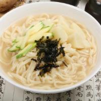Kalguksu  / 칼국수  · Koeran noodle dish consisting of handmade, knife-cut wheat flour noodles