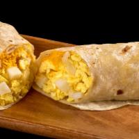 Country Burrito · Potatoes, egg and cheese.

Consuming raw eggs, undercooked meat or seafood may increase your...