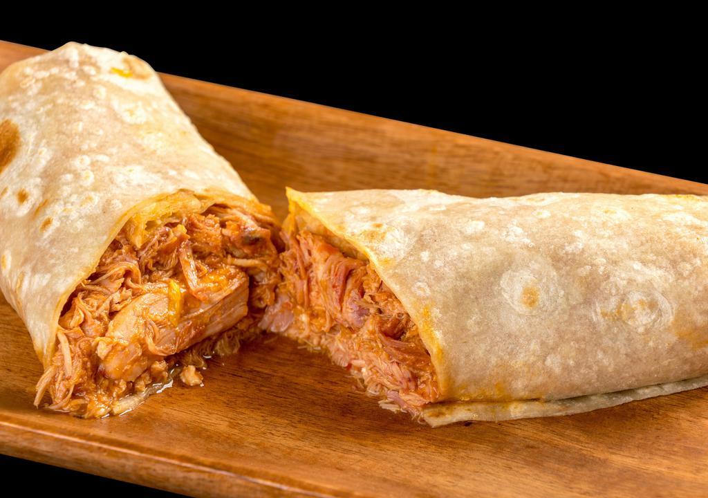 Chicken Burrito · Shredded chicken.