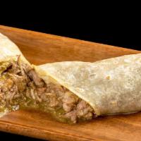 Green Chile Burrito · Diced pork and green chile sauce.
