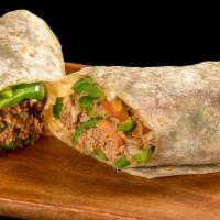 Beef Burrito · Shredded beef, bell peppers, onions and tomato.