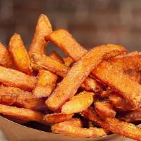 Sweet Potato Fries · Breaded sweet potato fries. Served with choice of dipping sauce.