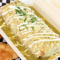Wet Burrito · Beans, rice, onion, cilantro and jack cheese.