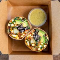Vegan Soyrizo Breakfast Burrito · Do you love fresh veggies & flavor ? This will do the trick! A warm organic wheat tortilla f...