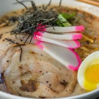 Tonkotsu Ramen · Favorite. Rich and savory pork broth, braised pork belly, seaweed, bean sprouts, green onion...