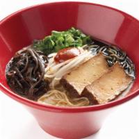 Akamaru Veggie Ramen · Spicy. A rich silky sesame with our signature Japanese dashi featuring thin noodles topped w...