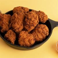 Hot Boneless Wings · Hand breaded and battered, our boneless chicken wings with just the right amount of heat.