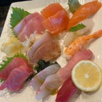 Sushi/Sashimi Dinner · Mixed Sashimi (10 pcs Bigeye tuna, Yellowtail, Salmon, Albacore, White fish), & Nigiri sushi...