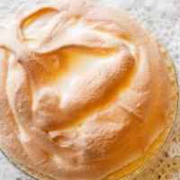 Whole Lemon Meringue Pie · Slightly tart, yet sweet and topped with a light golden meringue.