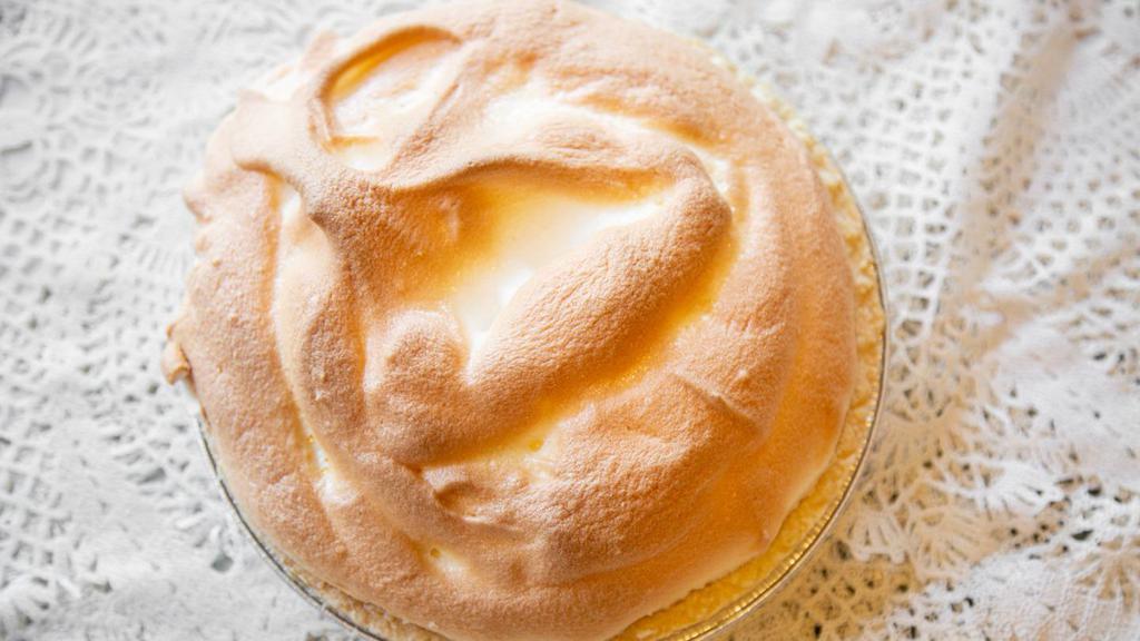 Whole Lemon Meringue Pie · Slightly tart,yet sweet and topped with light golden brown meringue.