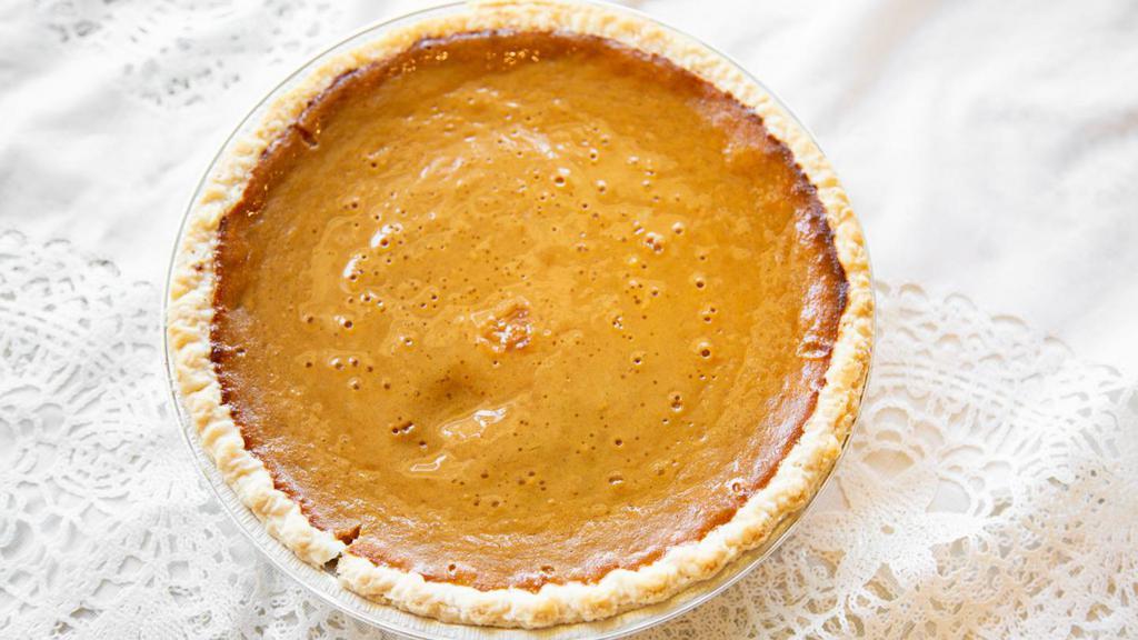 Whole Pumpkin Pie · With just the right amount of spice. Baked to a golden brown finish in our delicious flaky crust.