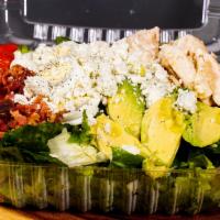 Cobb Salad · Romaine Lettuce, Grilled Chicken, Hard-Boiled Egg, Avocado, Bacon, Blue Cheese Crumbles, Tom...