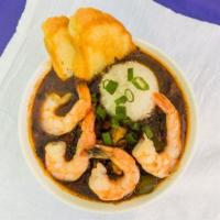 Sweep The Kitchen Gumbo Small · Shrimp, blue crab claw meat, blackened chicken, beef sausage gumbo