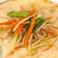 White Ramen · Soup is a creamy blend of vegetables.