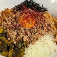 Dry Ramen · No soup- ground pork topped with raw jidori egg yolk.