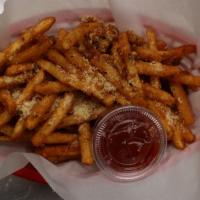 Cajun Garlic Fries  · Our #1 selling fries. Crispy golden fries tossed in our signature cajun garlic seaoning.