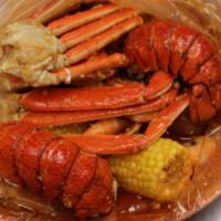 Lobster Combo  · Two lobster tails, shrimp, snowcrab, 2 corns, & 2 sausages (no substitutions).