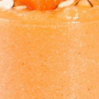 Papaya Almond Smoothie · Almond milk, papaya, almond, protein, and organic agave nectar.