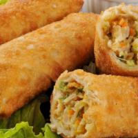 Egg Rolls · 4 pcs Deep fried rolls stuffed with vegetables and glass noodles, served with sweet and sour...