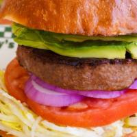The Great Beyond Burger · Beyond Burger Patty, grilled onion, grilled jalapeno, avocado, tomato / on a buttermilk bun
...
