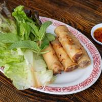 Vegetable Spring Rolls (Poa Pia Tod) · Crispy spring rolls filled with cabbage, green beans, vermicelli, tofu bean curd - Sweet chi...