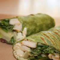 Mediterranean Wrap · Chicken breast, romaine lettuce, hummus, Kalamata olive, cucumber and Feta cheese wrapped in...