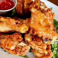 Chicken Wings · house dry spice rubbed or naked, served with house hot. sauce and house ranch