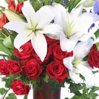 Liberty Bouquet · Vibrant blooms bursting in the air! Send a gift of floral patriotism to a family member or d...