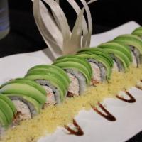 Caterpillar Roll · In(Imitation Crab, Cooked Eel) - Out(Avocado, Crunch Flakes, Eel Sauce)