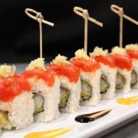 Crazy Roll · In(Shrimp Tempura, Avocado) - Out(Imitation Crab, Spicy Tuna, Eel Sauce, Spicy Mayo, Crunch ...