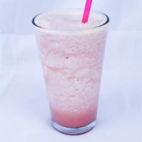 No Rum Strawberry Colada Shake · Pineapple and coconut flavored Caribbean cooler protein, strawberry and nonfat yogurt.
