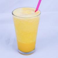 Mango Fuzzy Navel Shake · Orange and peach flavored fuzzy navel protein with mango.