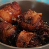 Bacon Wrapped Dates · Stuffed with gorgonzola.