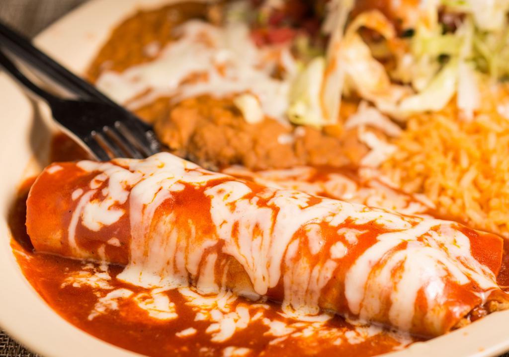 Enchiladas · Choice of beef, chicken, or cheese.