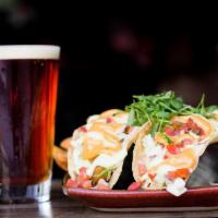 Fish Tacos · CORN TORTILLAS, BIER BATTERED OR GRILLED FRESH CATCH, CABBAGE,AVOCADO SAUCE, PICO DE GALLO, ...