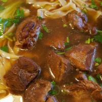 Q Style Beef Noodle Soup · Beef shank, brisket, and tendon with freshly made noodles.