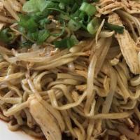 Dan Dan Noodle (Dry) · Spicy. Noodles mixed with spicy sauce and chicken.