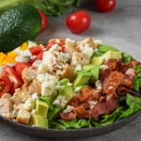 Cobb Salad · Crave worthy salad full of crisp romaine, fresh avocado, grilled chicken breast, smoked baco...