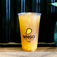 Mango Lemon Fruit Tea · Fresh mango, mango puree, lemon, jasmine green tea.