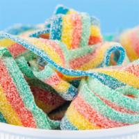 Sour Rainbow Belts (1/2 Lb) · These mouth watering tangy delights are the perfect blend of sweet and sour. The belts have ...