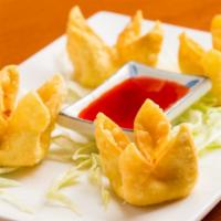 Crab  Wonton · What's good￼.cream cheese,crab,scallions,sweet and sour