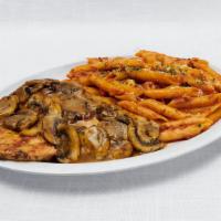 Chicken Marsala · Mushrooms, garlic, marsala wine with choice of pasta.