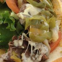 Philly Cheese Steak Combo · Premium Lean Roast Beef, Provolone Cheese, Grilled Onion & Bell Peppers.