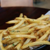 Truffle Fries · French fries with toasted garlic, truffle oil, parmesan, parsley