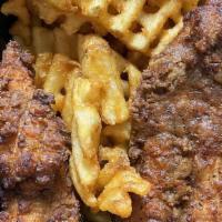 Chicken Tenders & Waffle Fries Combo · two chicken tenders, waffle fries, drink