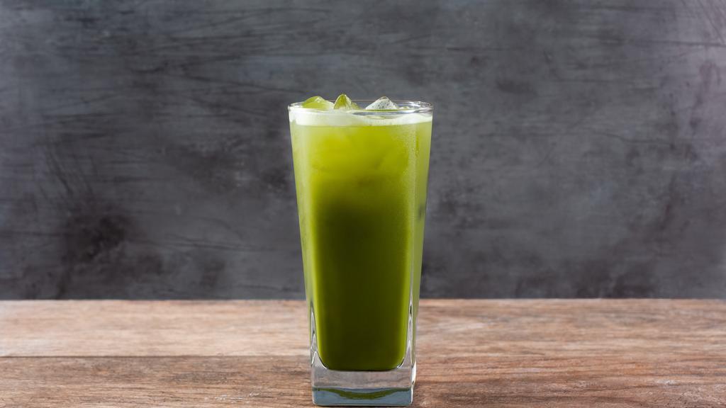 Trà Xanh Matcha - Iced Matcha Greentea · Grade-A matcha green tea; sweetened with pure sugar cane.