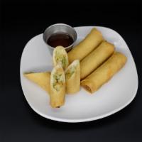 Egg Roll (5) · Deep-fried vegetable egg roll served with sweet & sour sauce. 5 pieces.
